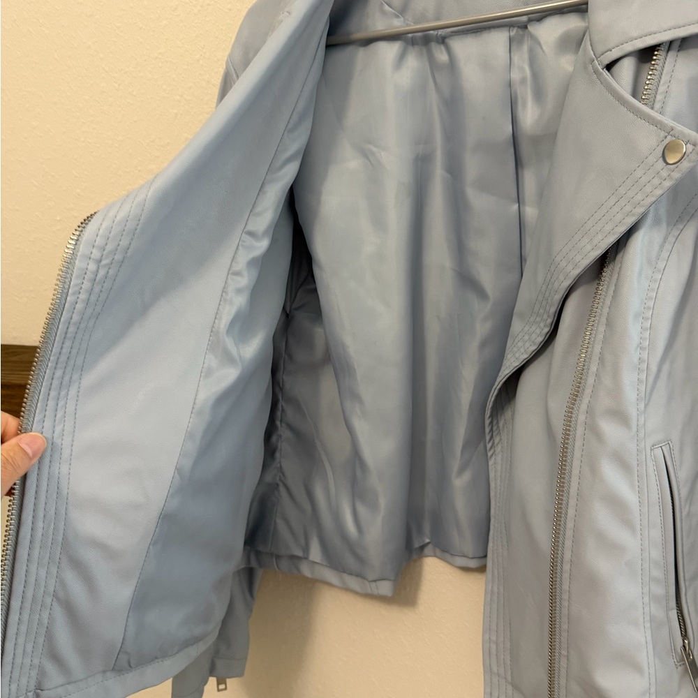 Westport Sky Blue Leather Jacket - Picture 6 of 9